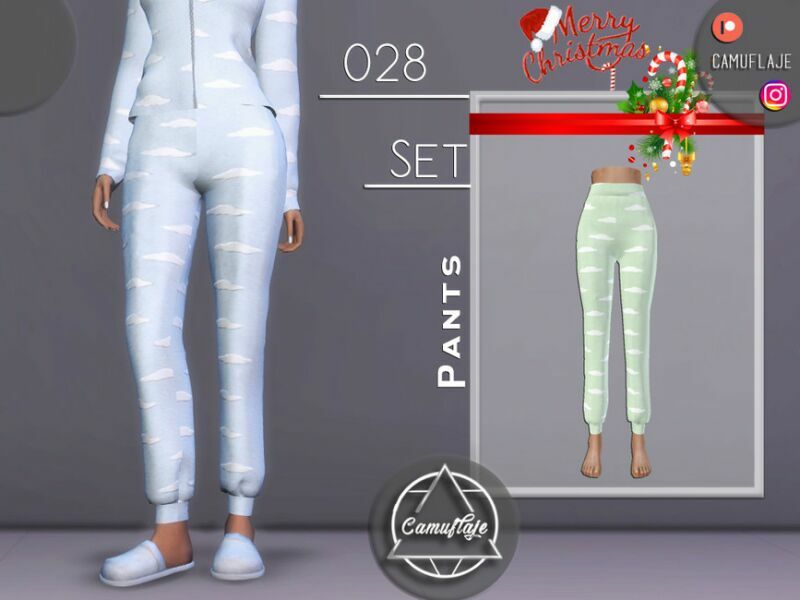 SET 028 – Pants (PJS) By Camuflaje 1 SET 028 – Pants (PJS) By Camuflaje Sims 4 CC