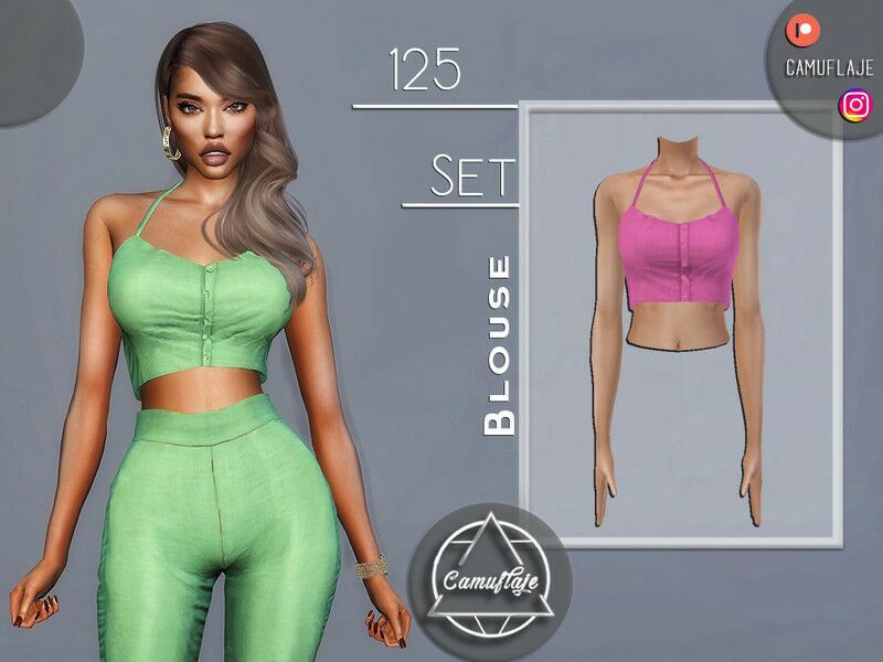 SET 125 – Blouse By Camuflaje 1 SET 125 – Blouse By Camuflaje Sims 4 CC