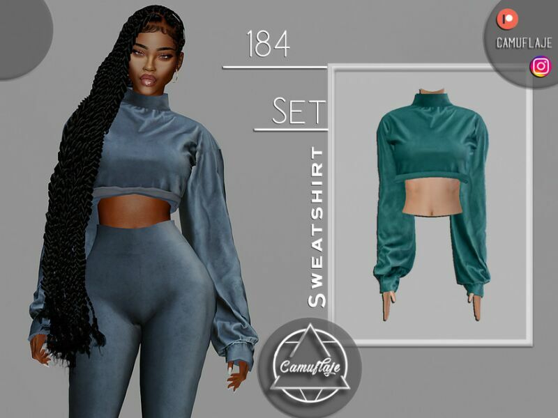 SET 184 – Sweatshirt By Camuflaje 1 SET 184 – Sweatshirt By Camuflaje Sims 4 CC
