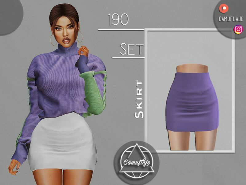 SET 190 – Skirt By Camuflaje 1 SET 190 – Skirt By Camuflaje Sims 4 CC