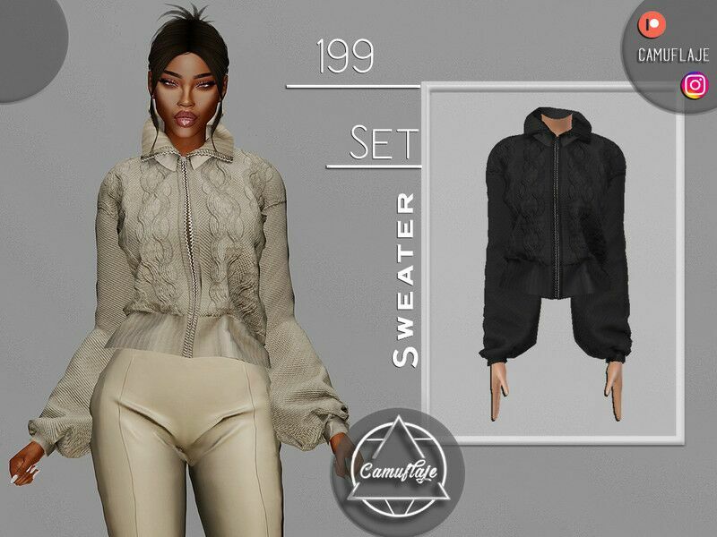 SET 199 – Knitted Sweater By Camuflaje 1 SET 199 – Knitted Sweater By Camuflaje Sims 4 CC