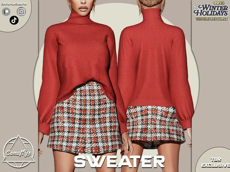 SET 371 – Sweater By Camuflaje 1 SET 371 – Sweater By Camuflaje Sims 4 CC