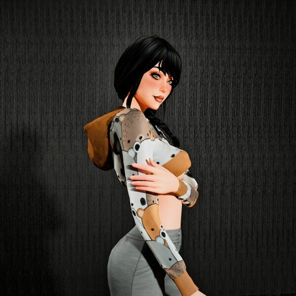 Sexy Cropped Hoody 1 Sexy Cropped Hoody Sims 4 CC