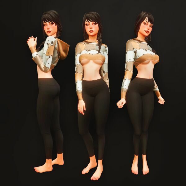 Sexy Cropped Hoody 4 sims 4 cc sexy cropped hoody 3