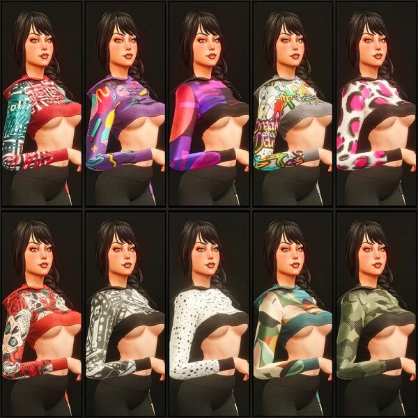 Sexy Cropped Hoody 3 sims 4 cc sexy cropped hoody 4