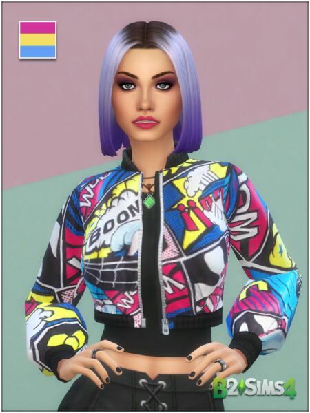 Shein POP ART Bomber Jacket 9 sims 4 cc shein pop art bomber jacket 2