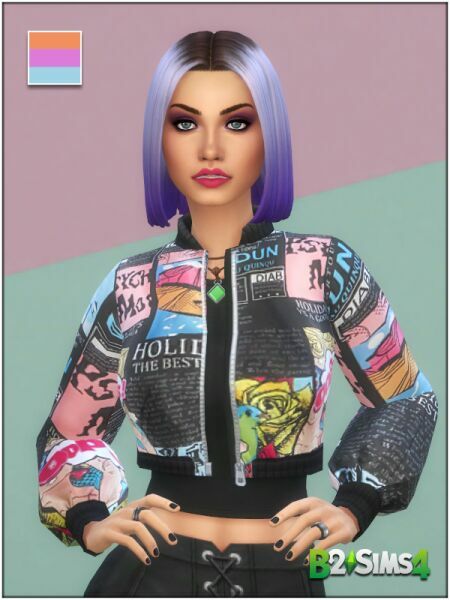 Shein POP ART Bomber Jacket 5 sims 4 cc shein pop art bomber jacket 6