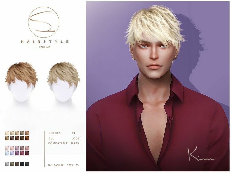 Short MAN Hairstyle KIM(090323) By S-Club 1 Short MAN Hairstyle KIM(090323) By S-Club Sims 4 CC