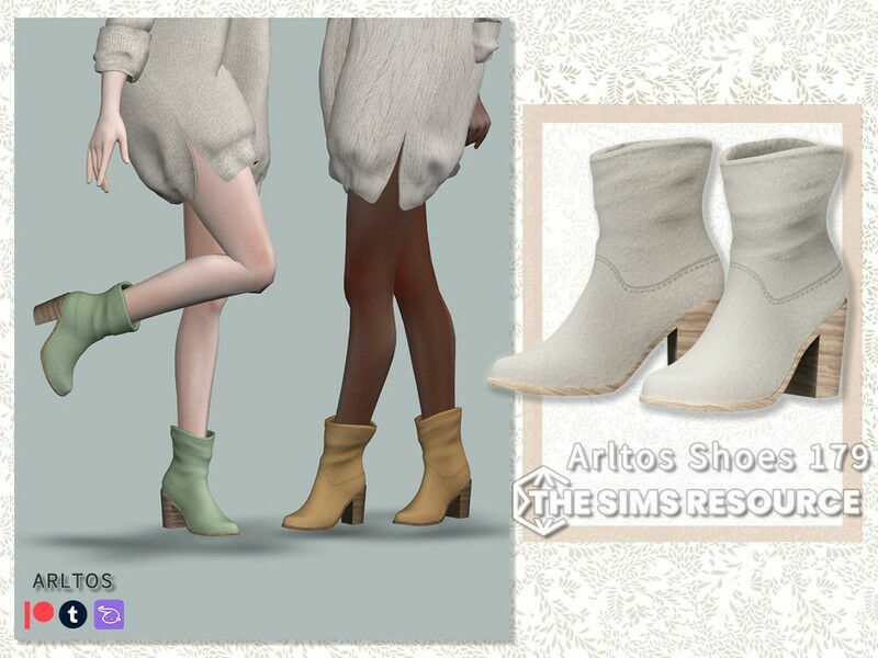 Short Suede Boots / 179 1 Short Suede Boots / 179 Sims 4 CC