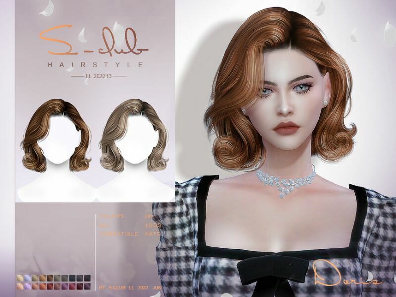 Short Wavy Female Hairstyle(Doris) By S-Club 2 sims 4 cc short wavy female hairstyledoris by s club 2