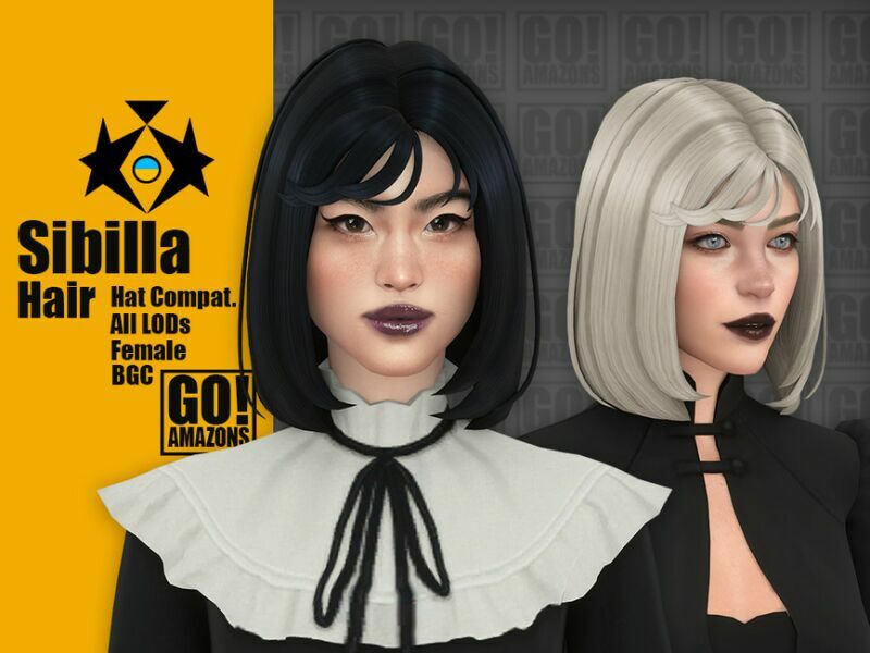 Sibilla Hair By Goamazons 1 Sibilla Hair By Goamazons Sims 4 CC