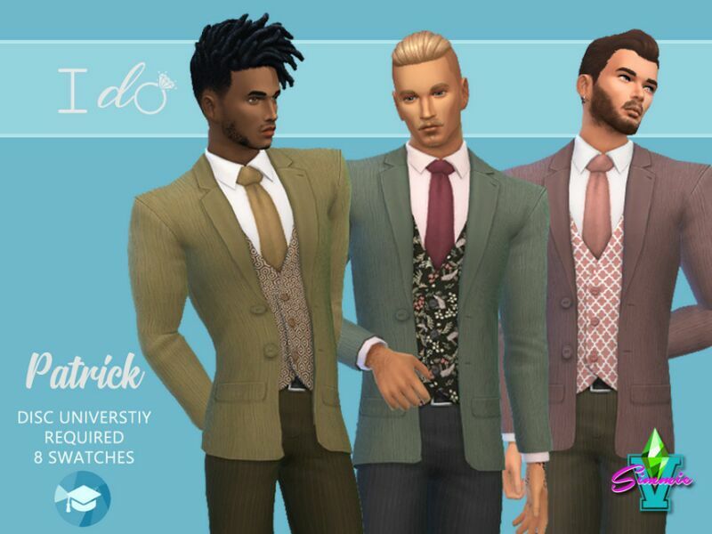 Simmiev I DO Patrick 3PC Suit By Simmiev 1 Simmiev I DO Patrick 3PC Suit By Simmiev Sims 4 CC