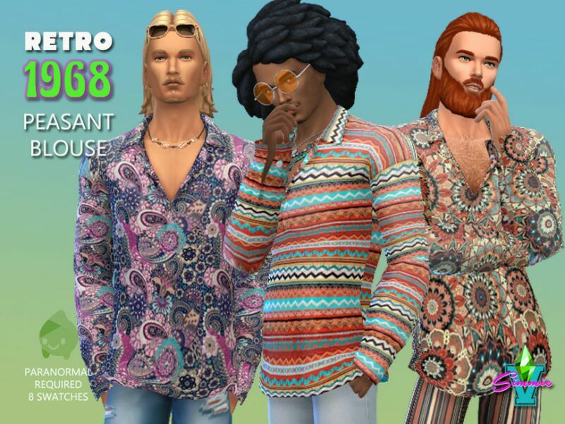 Simmiev Retro68 Peasant Blouse By Simmiev 1 Simmiev Retro68 Peasant Blouse By Simmiev Sims 4 CC