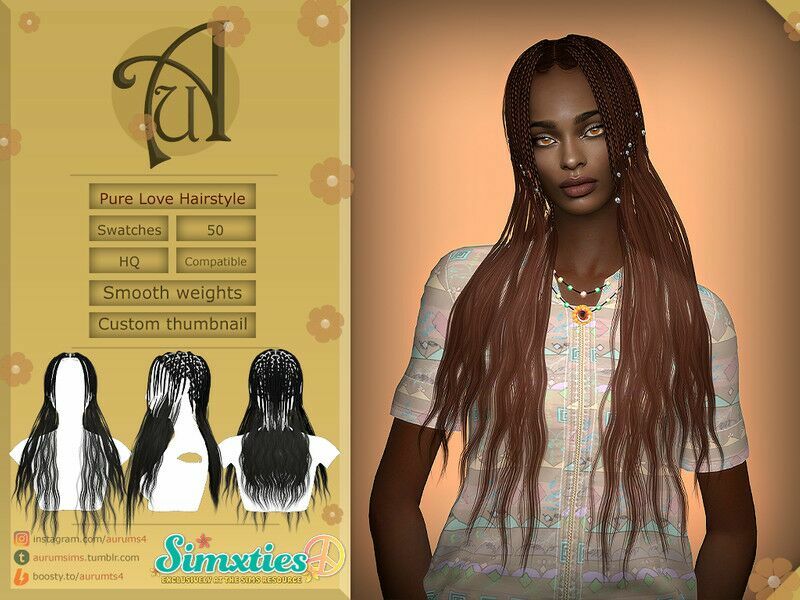 / Simxties Pure Love Female Hairstyle 1 / Simxties Pure Love Female Hairstyle Sims 4 CC