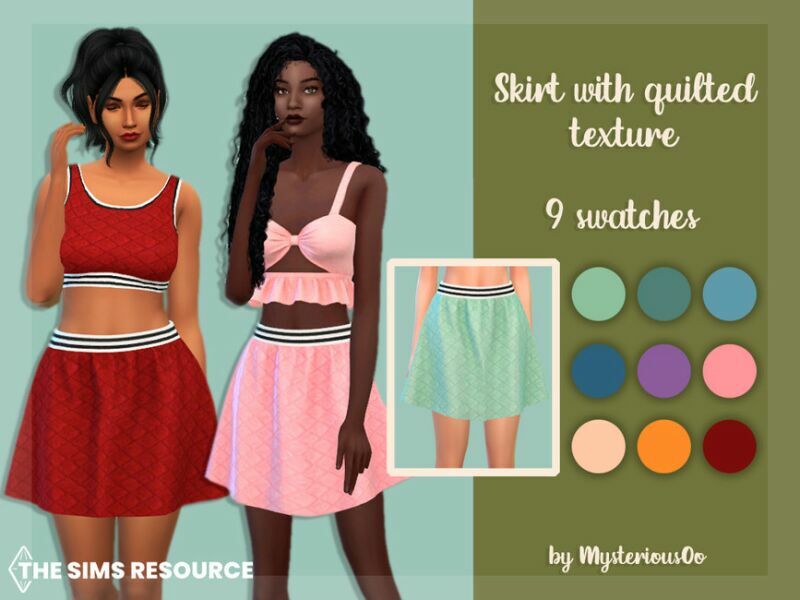 Skirt With Quilted Texture By Mysteriousoo 1 Skirt With Quilted Texture By Mysteriousoo Sims 4 CC
