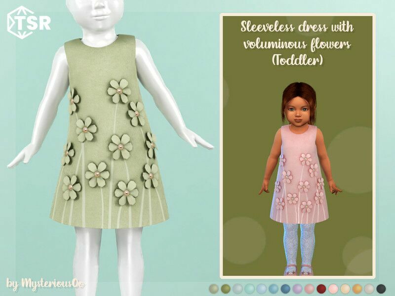 Sleeveless Dress With Voluminous Flowers Toddler By Mysteriousoo 1 Sleeveless Dress With Voluminous Flowers Toddler By Mysteriousoo Sims 4 CC