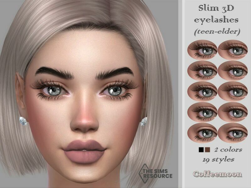 Slim 3D Eyelashes (Teen-Elder) By Coffeemoon 1 Slim 3D Eyelashes (Teen-Elder) By Coffeemoon Sims 4 CC