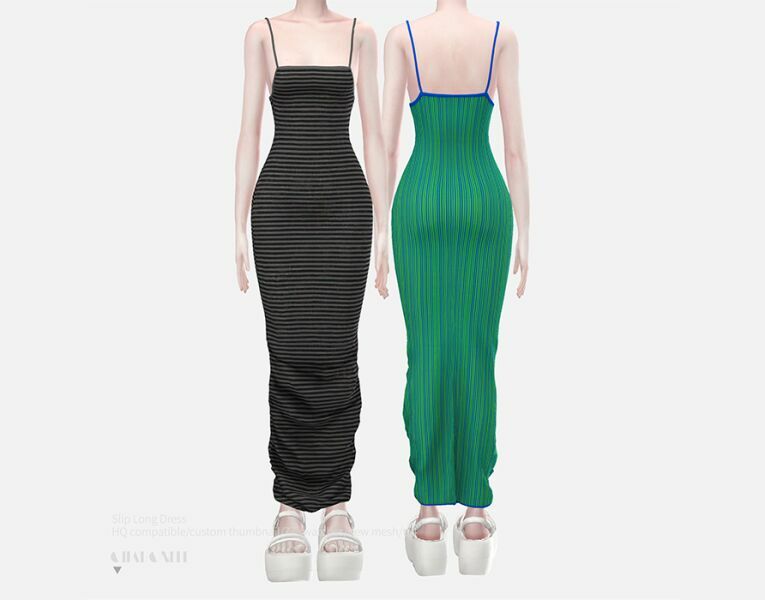 Slip Long Dress By Charonlee 1 Slip Long Dress By Charonlee Sims 4 CC