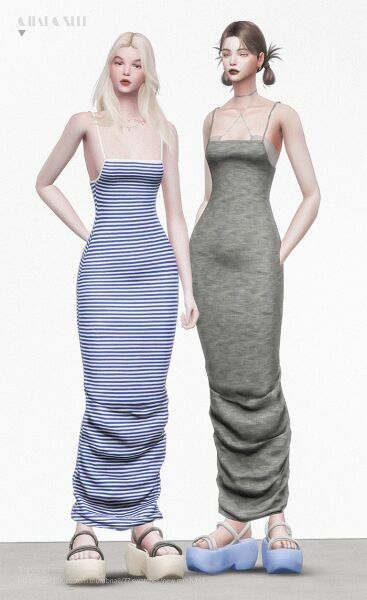 Slip Long Dress By Charonlee 3 sims 4 cc slip long dress by charonlee 2