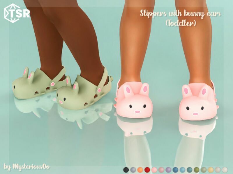 Slippers With Bunny Ears Toddler By Mysteriousoo 1 Slippers With Bunny Ears Toddler By Mysteriousoo Sims 4 CC