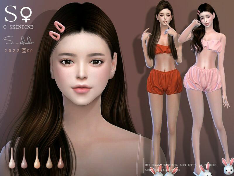 Soft Jade Asian Female Skintone (C0922) By S-Club 1 Soft Jade Asian Female Skintone (C0922) By S-Club Sims 4 CC