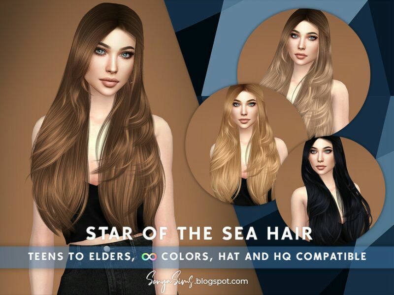 Sonyasims Star Of The SEA Hair (Early Access ON Patreon) By Sonyasimscc 1 Sonyasims Star Of The SEA Hair (Early Access ON Patreon) By Sonyasimscc Sims 4 CC