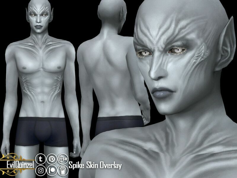 Spike Skin Overlay By Evilquinzel 1 Spike Skin Overlay By Evilquinzel Sims 4 CC