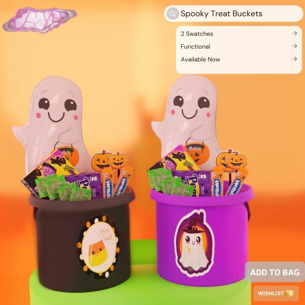Spooky Treat Buckets 1 Spooky Treat Buckets Sims 4 CC