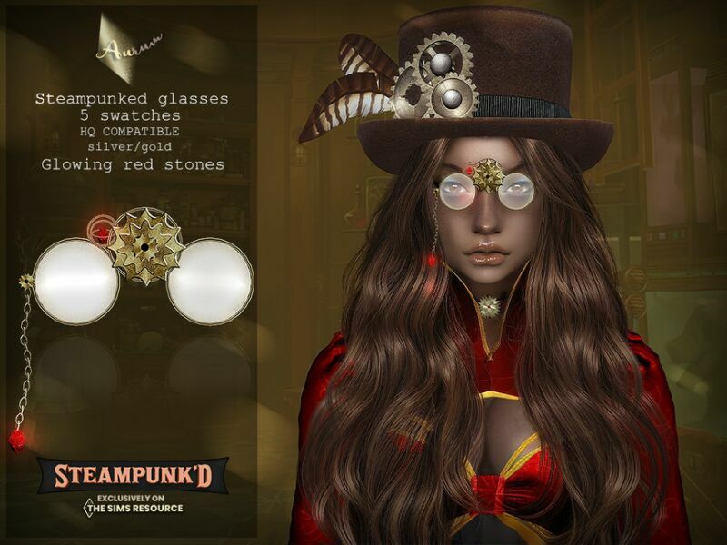 Steampunked – Crystalloid Glasses By Aurummusik 1 Steampunked – Crystalloid Glasses By Aurummusik Sims 4 CC