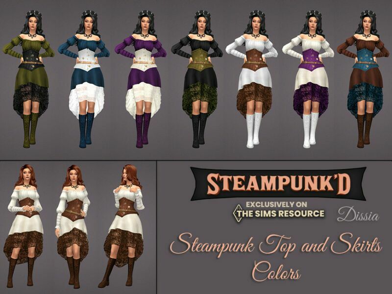Steampunked – Steampunk Skirt (Short) By Dissia 2 sims 4 cc steampunked steampunk skirt short by dissia 2