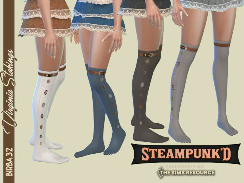 Steampunked – Virginia Stocking By Birba32 1 Steampunked – Virginia Stocking By Birba32 Sims 4 CC