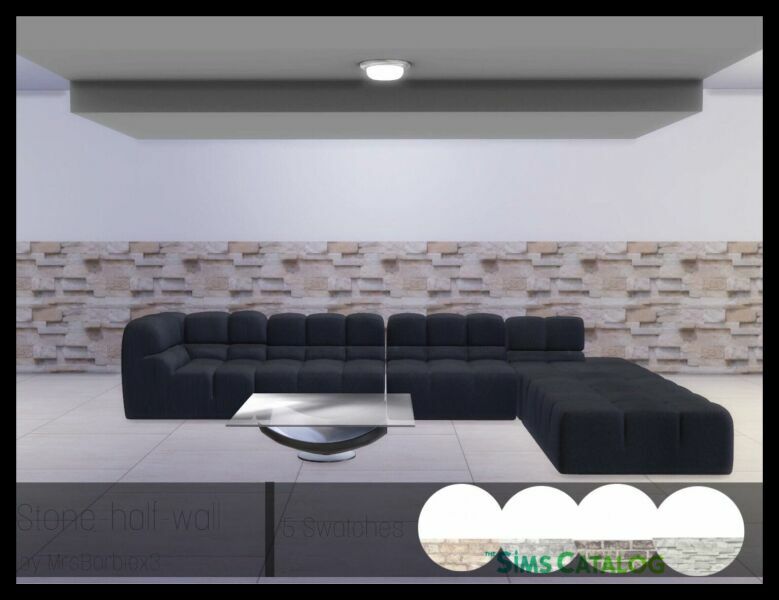 Stone Wall & (Half Wall)| 5 Swatches By Mrsbarbiex3 2 sims 4 cc stone wall half wall 5 swatches by mrsbarbiex3 2
