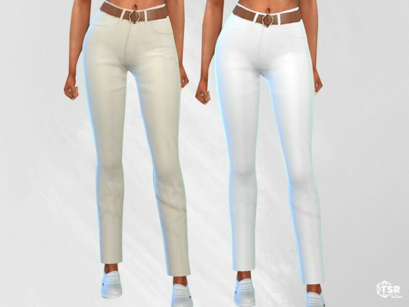 Straight LEG Pants With Belt By Saliwa 1 Straight LEG Pants With Belt By Saliwa Sims 4 CC