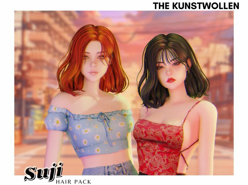 Suji Hair SET 1 Suji Hair SET Sims 4 CC