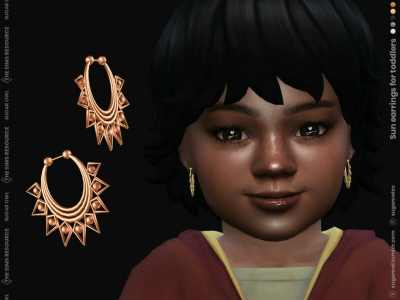 SUN Earrings For Toddlers 1 SUN Earrings For Toddlers Sims 4 CC