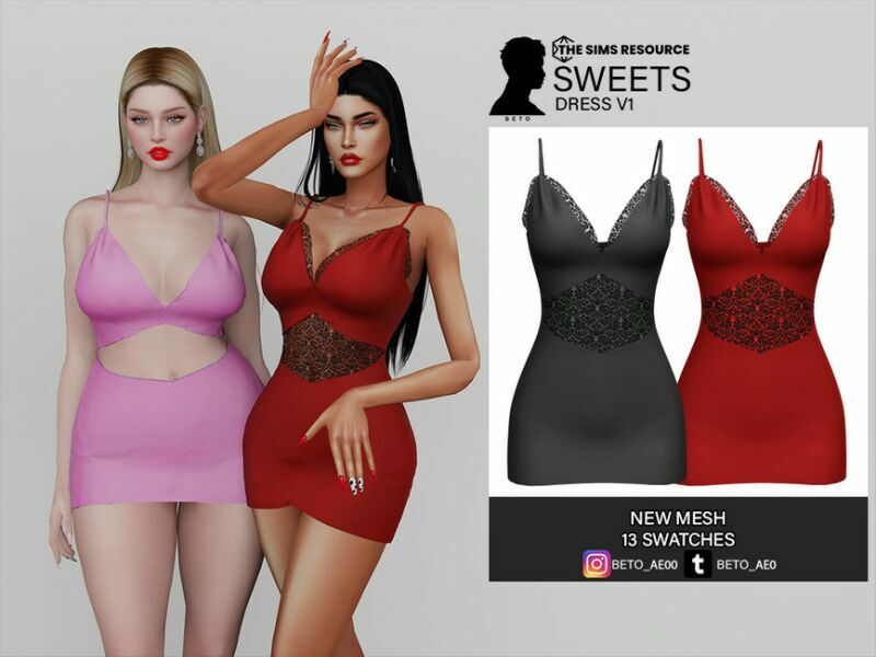 Sweets (Dress V1) 1 Sweets (Dress V1) Sims 4 CC