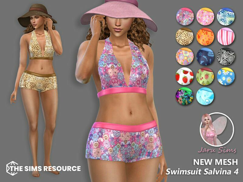 Swimsuit Salvina 4 1 Swimsuit Salvina 4 Sims 4 CC