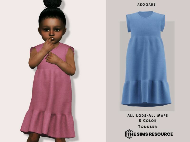 T-Dress NO.44 By _Akogare_ 1 T-Dress NO.44 By _Akogare_ Sims 4 CC