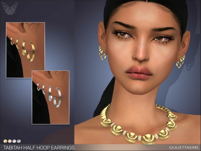 Tabitah Half Hoop Earrings SET By Feyona 1 Tabitah Half Hoop Earrings SET By Feyona Sims 4 CC