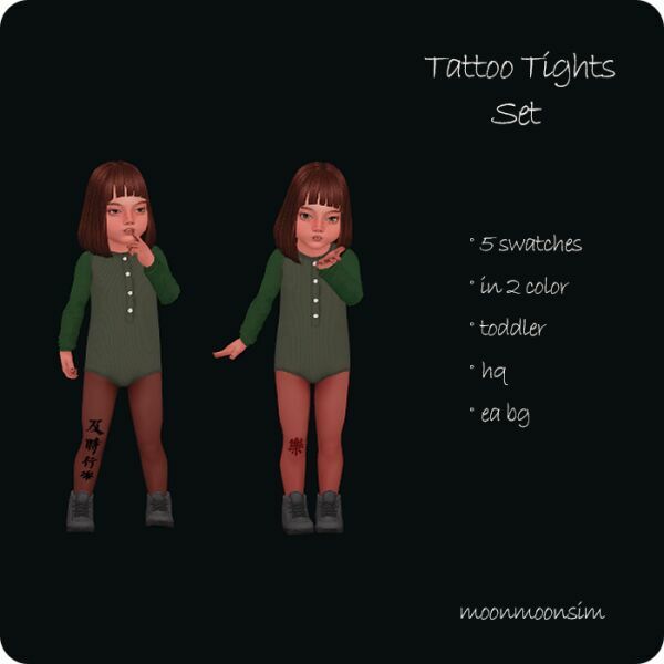 Tattoo Tights SET Toddler By Moonmoonsim 1 Tattoo Tights SET Toddler By Moonmoonsim Sims 4 CC