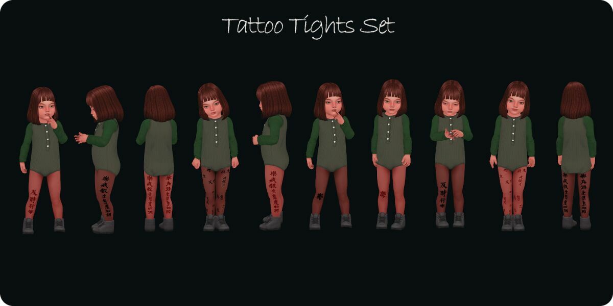 Tattoo Tights SET Toddler By Moonmoonsim 2 sims 4 cc tattoo tights set toddler by moonmoonsim 2