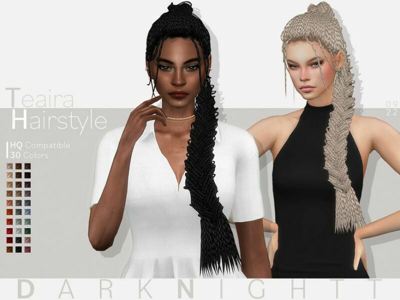 Teaira Hairstyle By Darknightt 1 Teaira Hairstyle By Darknightt Sims 4 CC
