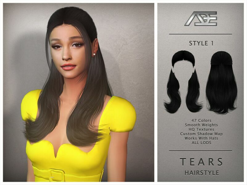 Tears / Style 1 (Hairstyle) 1 Tears / Style 1 (Hairstyle) Sims 4 CC