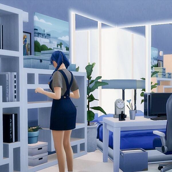 The | Blue Bedroom | Build By Hedennychen 2 sims 4 cc the blue bedroom build by hedennychen 4