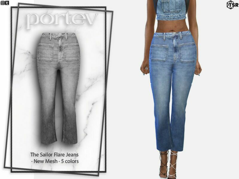 The Sailor Flare Jeans By Portev 1 The Sailor Flare Jeans By Portev Sims 4 CC