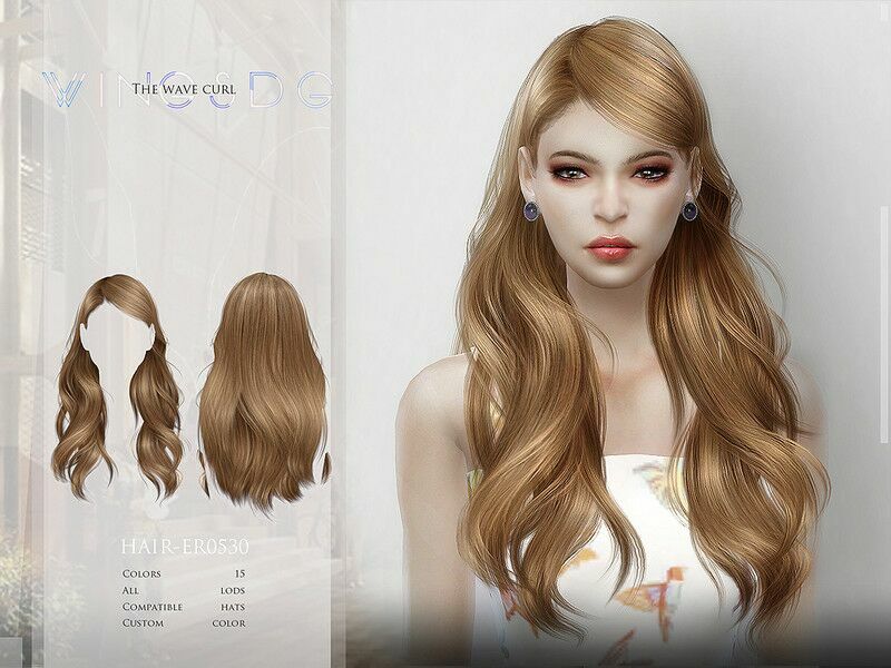 The Wave Curl – ER0530 By Wingssims 1 The Wave Curl – ER0530 By Wingssims Sims 4 CC