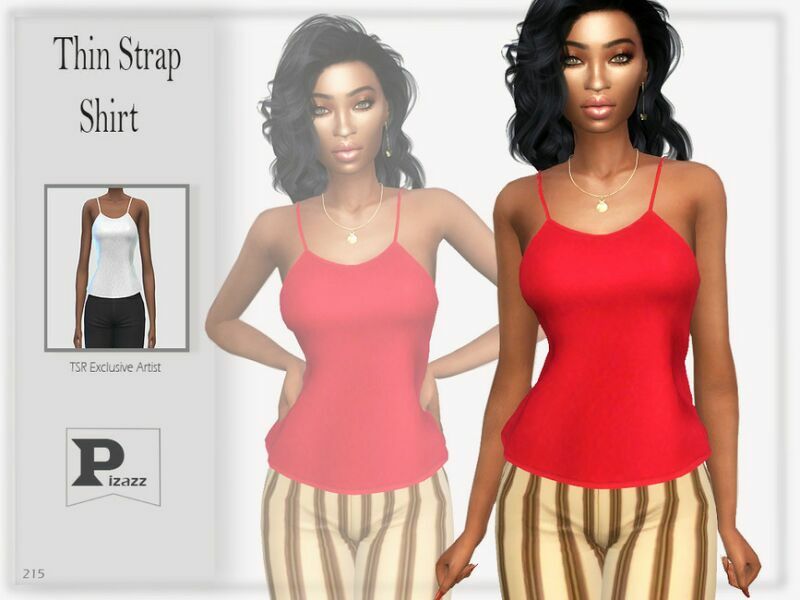 Thin Strap Shirt By Pizazz 1 Thin Strap Shirt By Pizazz Sims 4 CC