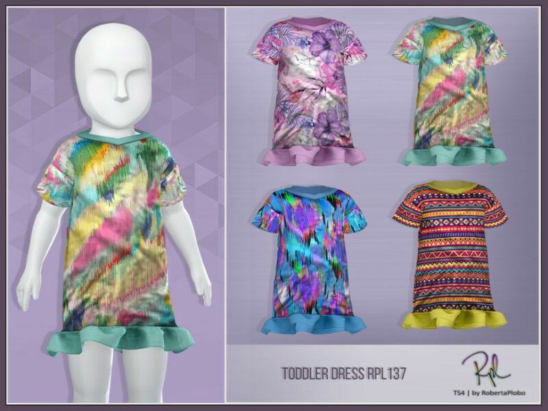 Toddler Dress RPL137 By Robertaplobo 1 Toddler Dress RPL137 By Robertaplobo Sims 4 CC
