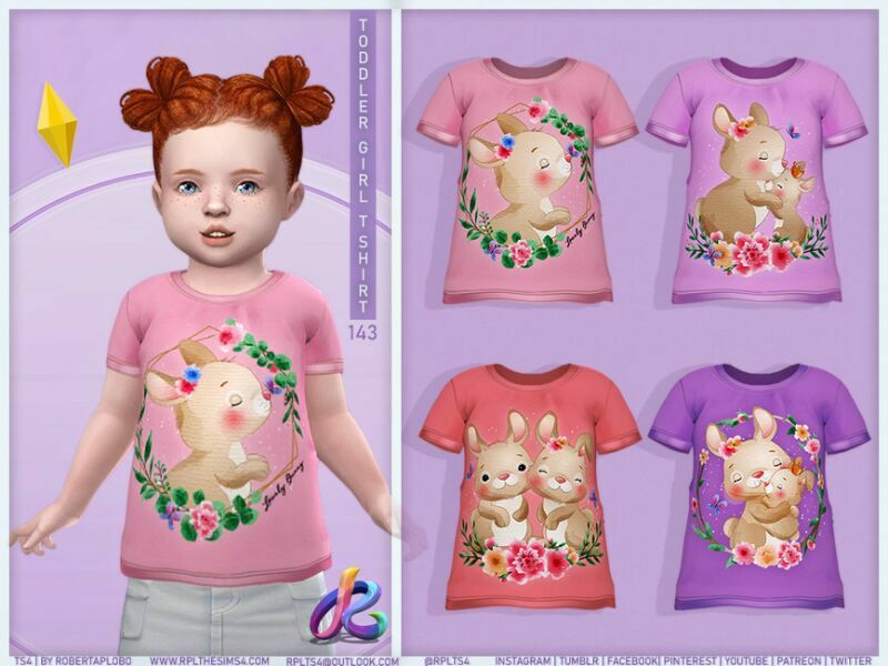 Toddler Girl Tshirt RPL143 By Robertaplobo 1 Toddler Girl Tshirt RPL143 By Robertaplobo Sims 4 CC