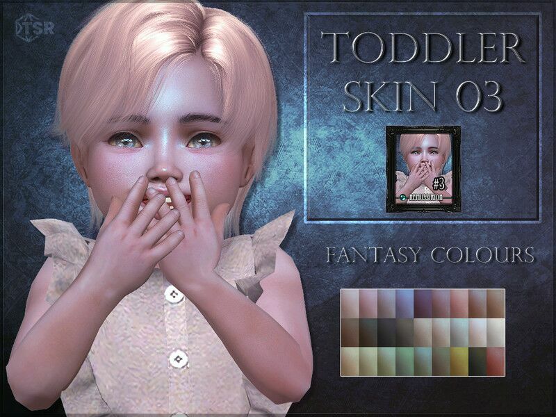 Toddler Skin 03 – Fantasy Colours By Remussirion 1 Toddler Skin 03 – Fantasy Colours By Remussirion Sims 4 CC